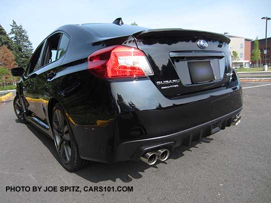 2016 Subaru WRX Limited rear lip spoiler, crystal black shown