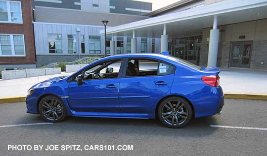2016 Subaru WRX Limited,  WR Blue color shown, with optional side moldings