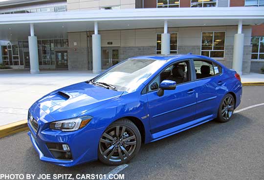 2016 Subaru WRX Limited,  WR Blue color shown, with optional side moldings