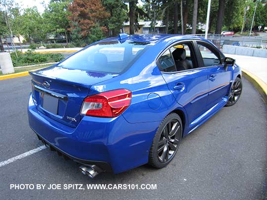 2016 Subaru WRX Limited,  WR Blue color shown, with optional side moldings