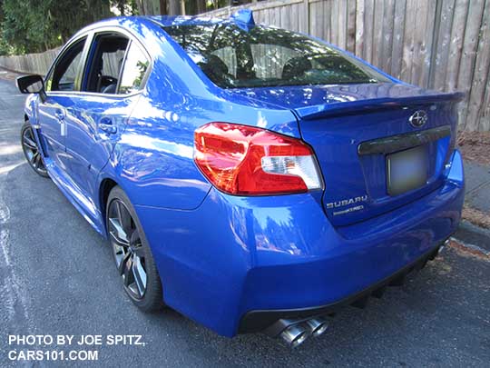 2016 Subaru WRX Limited,  WRBlue color shown, with optional side moldings