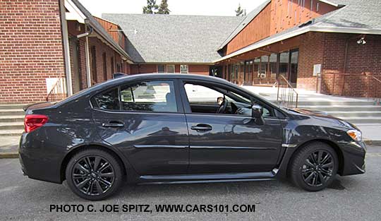 profile 2016 WRX base model  dark gray color,  17" alloys