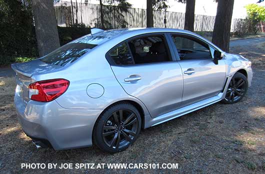 2016 WRX Premium with small rear lip spoiler, 18" 5 split-spoke gray alloys