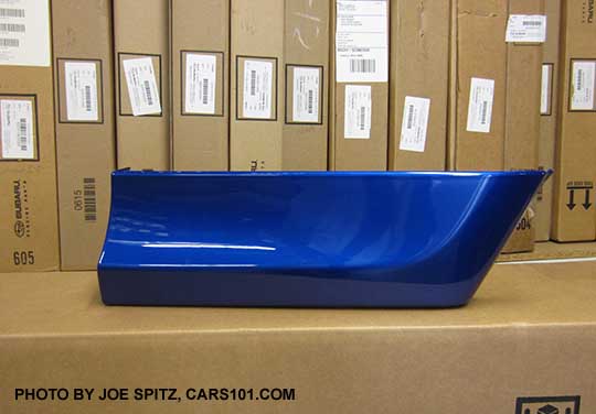 optional 2016 WRX and STI rear aero splash guards, not installed, WRBlue  shown