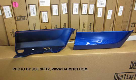 optional 2016 WRX and STI rear aero splash guards, not installed, WRBlue  shown