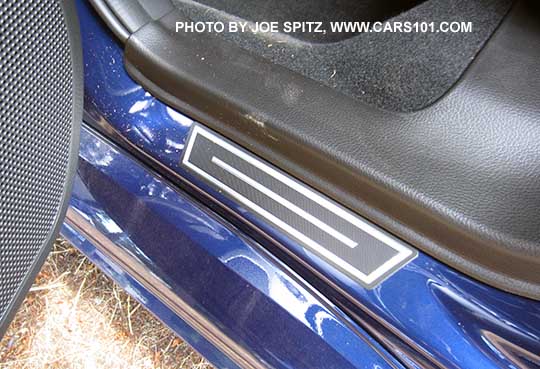 2016 Subaru WRX optional rear door sill plate, wr blue car shown