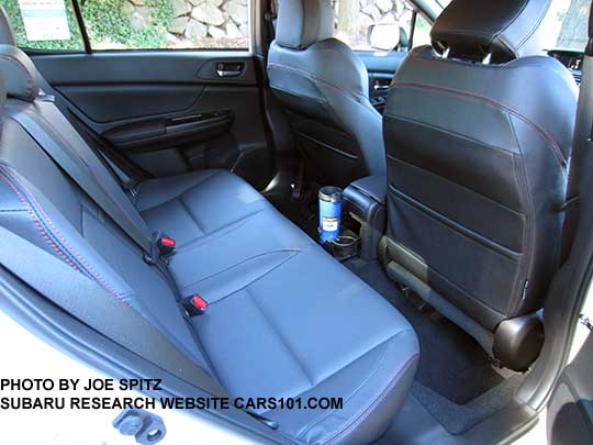 2016 WRX Limited rear seat has map pockets on the backs of both front seats and a rear holder