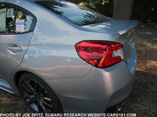 2016 WRX rear spoiler, ice silver shown