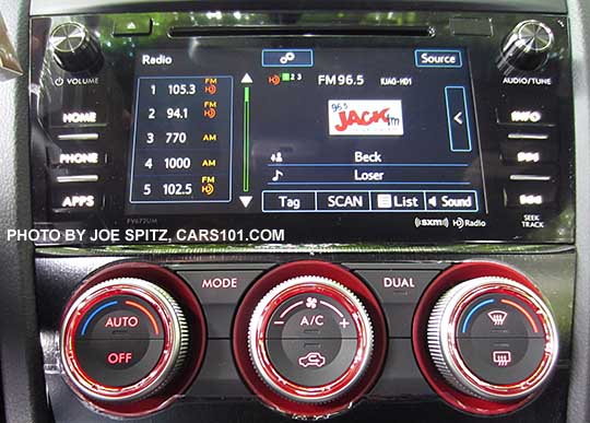 2017 Subaru STI  and STI Limited Limited Dual front zone automatic climate control