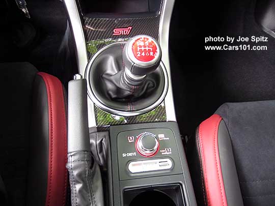 2017 Subaru STI  SI Drive knob and DCCD driver controlled center differential controls