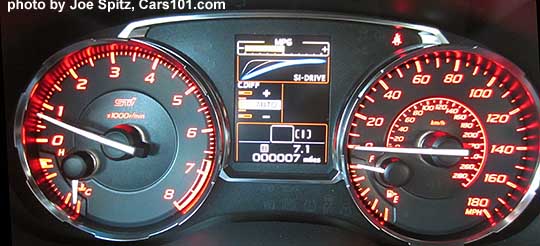 2017 Subaru STI dash instrument panel gauges showing SI Drive graph