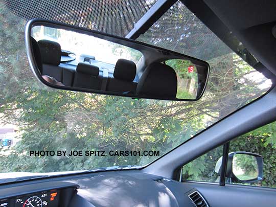 its easy to see out of the 2017 WRX and STI auto dimming rear view mirror with the buttons on the bottom