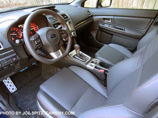 2017 WRX Limited black leather interior, CVT automatic transmission shown