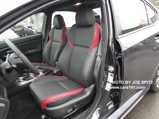 2017 Subaru STI Limited driver's seat- black leather, red bolsters