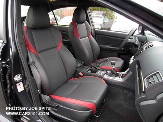 2017 Subaru WRX STI Limited black leather/red bolster seating
