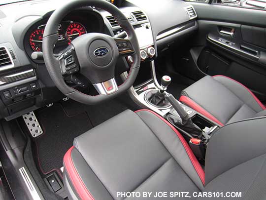 2017 Subaru WRX STI Limited black leather/red bolster seating