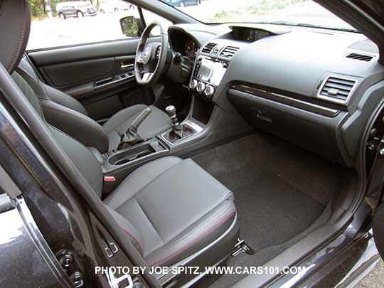 2017 Subaru Impreza WRX Limited interior, black leather shown