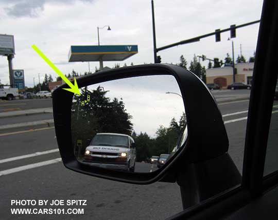 2017 WRX and STI Blind Spot Detection driver's outside mirror
