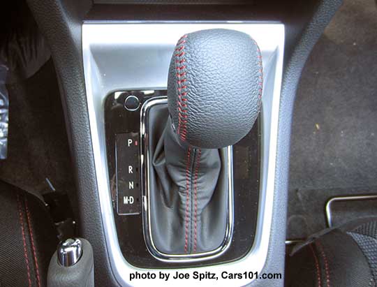 2017 Subaru WRX CVT automatic transmission shift knob, gloss black surround