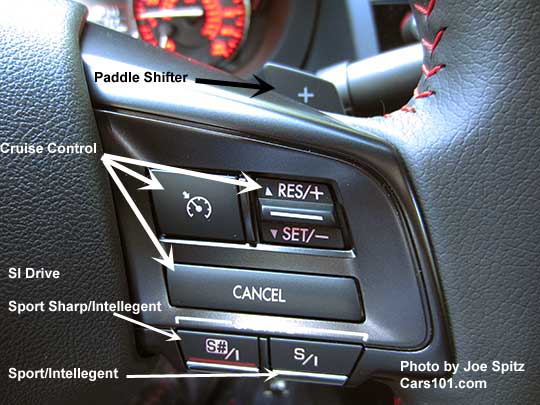 2017 Subaru STI steering wheel with SI Drive buttons