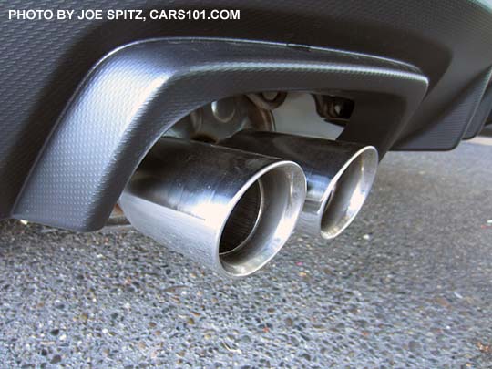 2017 Subaru WRX STI  standard exhaust, dual tips, left side shown