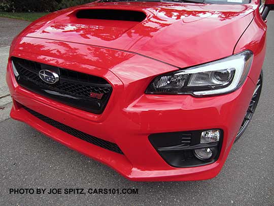 2017 pure red WRX STI front grill, fog light, headlight