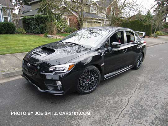 crystal black 2017 STI with tall wing spoiler