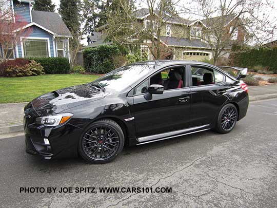 crystal black 2017 STI with tall wing spoiler