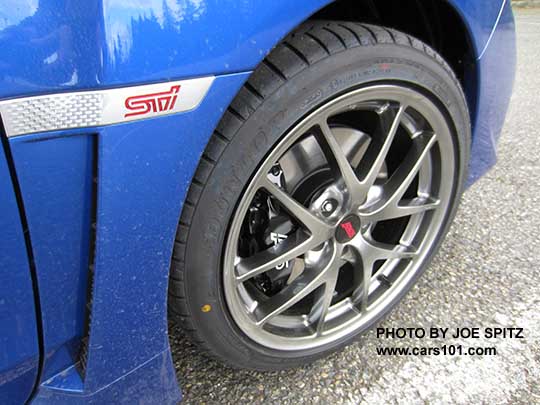 2017 STI BBS alloy wheel, wr blue car
