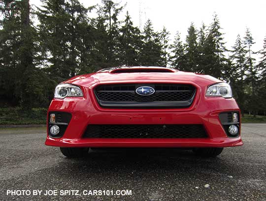 2017 WRX front grill, pure red car shown