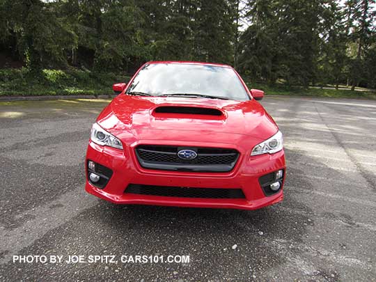 2017 WRX front view,  pure red car shown