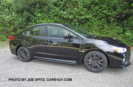 passenger side 2017 Subaru WRX Premium,  crystal black color shown