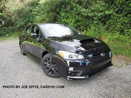 front view 2017 Subaru WRX Premium,  crystal black color shown