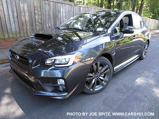 front view 2017 WRX Limited, dark gray color shown