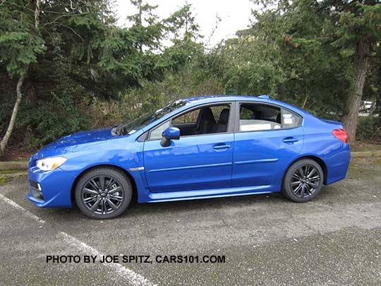 2017 WR Blue Subaru WRX, side view