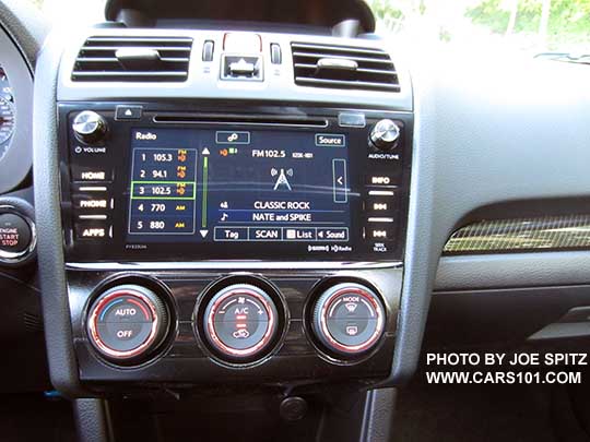 2018 Subaru WRX Limited console with 7" audio