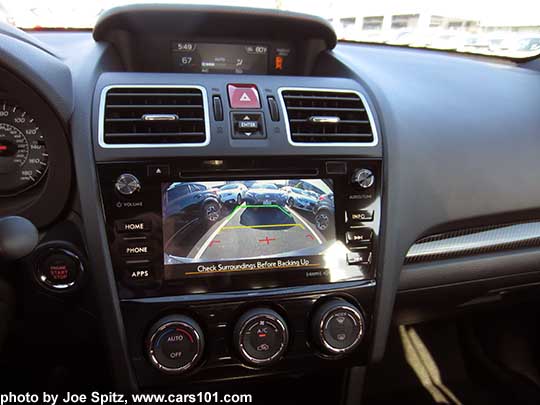 2018 Subaru WRX Limited with pushbutton start 7" audio showing the rear view backup camera