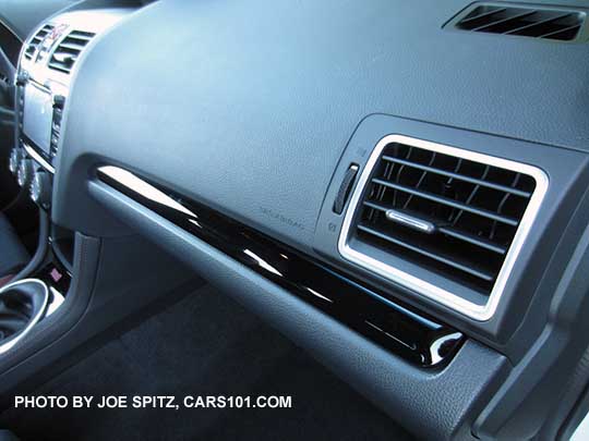 2018 Subaru STI gloss black dash accent trim and silver vent trim