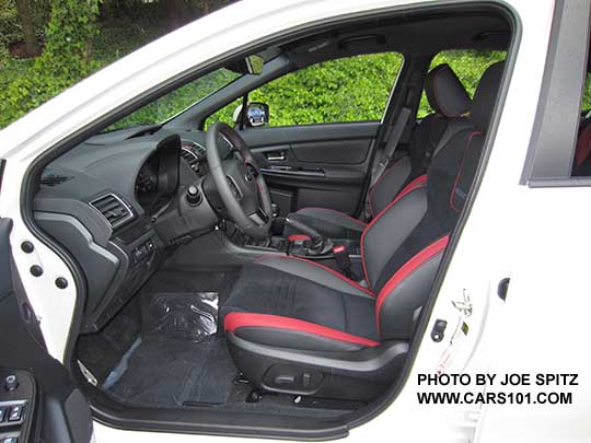 2018 Subaru WRX Premium Recaro power driver's seat, black alcantara seating surface, red bolsters. Performance Package #12.