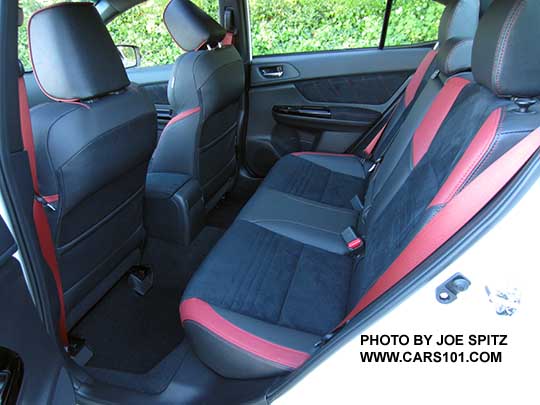 2018 Subaru WRX STI Limited rear seat- black alcantara, red leather, red stitching