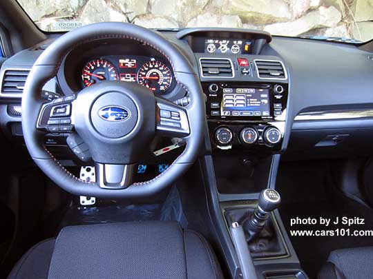 2018 Subaru WRX cloth interior, driver's seat, steering wheel, audio screen..