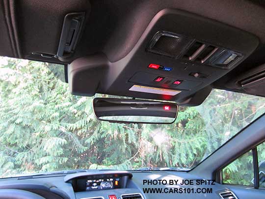2017 Subaru WRX overhead console with optional Eyesight cameras