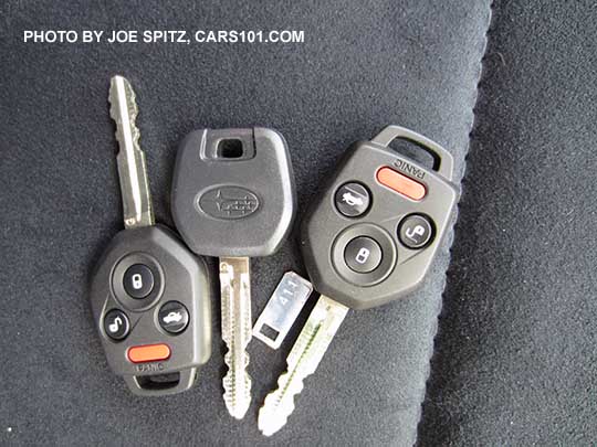 2018 Subaru WRX comes with standard chipped ignition keys, two with remote lock/unlock, one valet key.