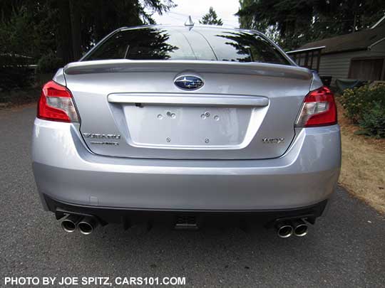 2018 Subaru WRX rear view, ice silver shown