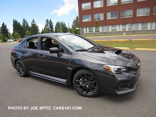 2018 Subaru WRX Limited, dark gray color, gray 18" 10 spoke alloys