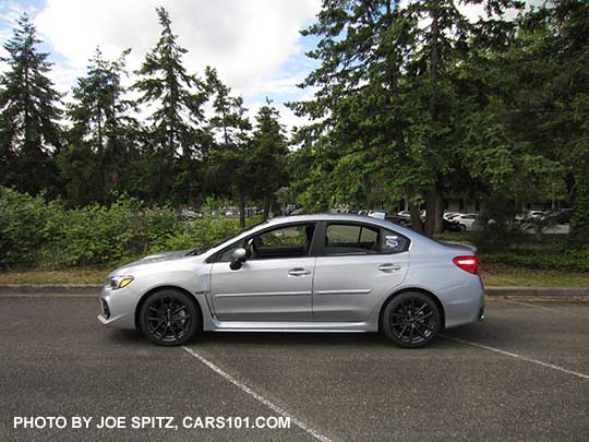 2018 Subaru WRX Limited, ice silver shown with optional body colored body side moldings