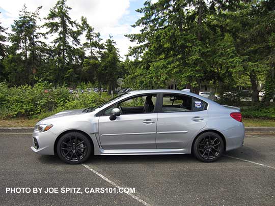 2018 Subaru WRX Limited, ice silver shown with optional body colored body side moldings