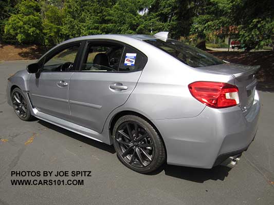 2018 Subaru WRX Limited, ice silver shown with optional body colored body side moldings