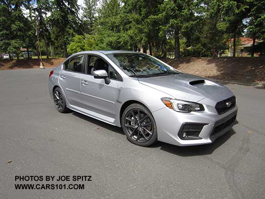 2018 Subaru WRX Limited, ice silver shown with optional body colored body side moldings