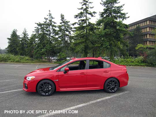 2018 Subaru WRX, Pure Red color Premium model shown
